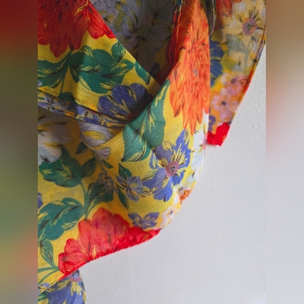 NWT! Aerie Floral Sarong, Yellow/Orange/Multi, ONE SIZE ( Multi Style) -$25 - Picture 3 of 5